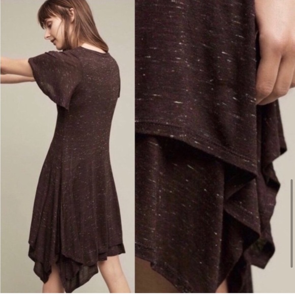 Anthropologie Dolan Left Coast Melanie‎ Knit Asymmetrical Plum Dress Sz Sml - Picture 4 of 11